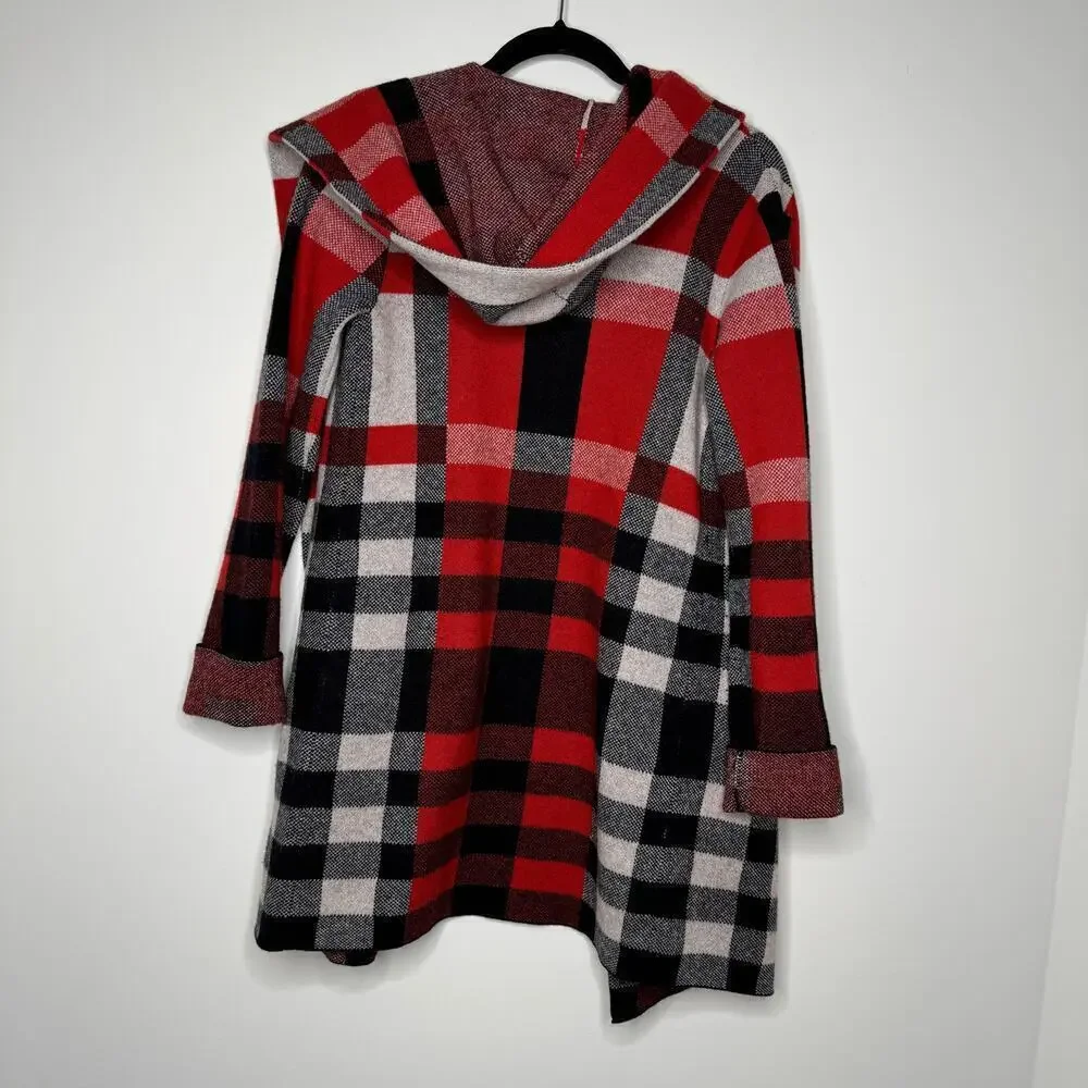 Field Flower Cressida Wool Plaid Coat Sweater XS